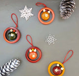 Channapatna  X-mas Tree Ornaments-Pig in a Ring(FREE SHIPPING)