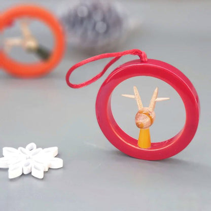 Channapatna X-mas Tree Ornaments - Rudolph in a Ring