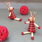 Channapatna  X-mas Tree Ornaments-Red Nosed Rudolph(FREE SHIPPING)